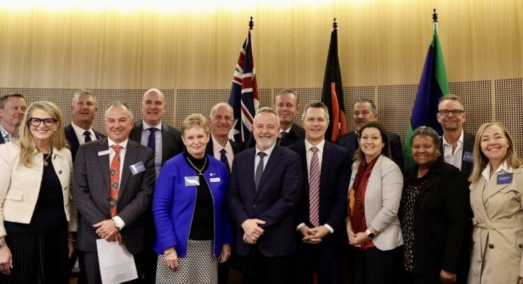 Federal Education Minister Jason Clare at a principals' roundtable meeting in June. Image: Andy Mison