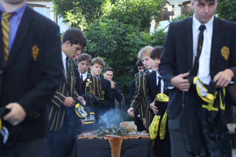 The College held a smoking ceremony as part of National Reconciliation Week. Image: St Laurence's College