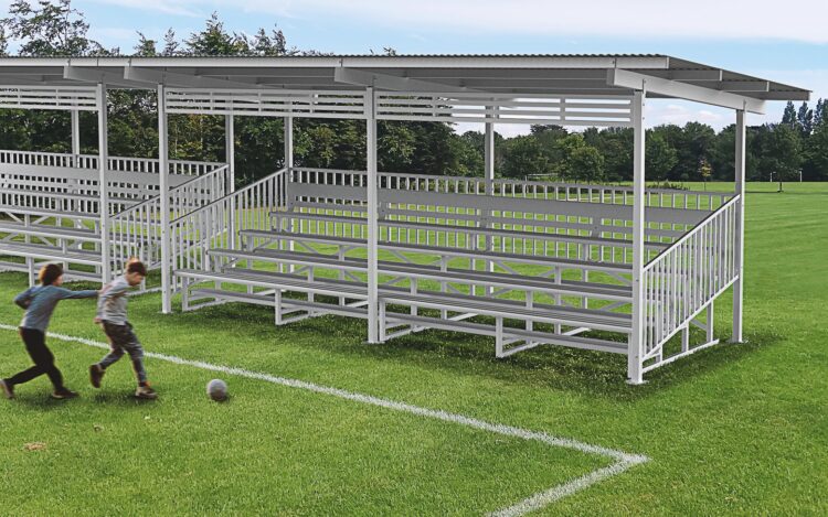 The sheltered grandstands offer seating for up to 60 people. Image: Felton Industries