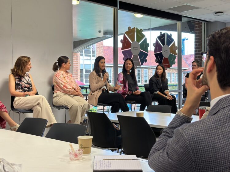 Term 1’s panel discussion featured female teachers from across campuses discussing their unique experiences educating in a boys’ school. Image: Trinity Grammar School