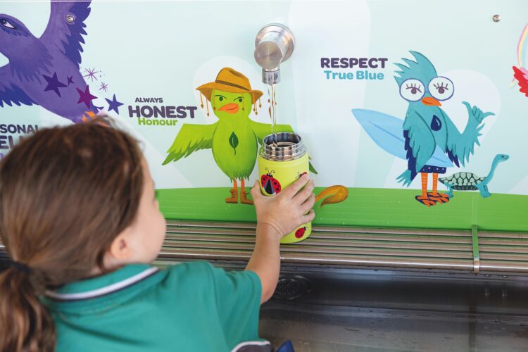 When students see their own artwork, school values or cultural identity reflected on a hydration station, it creates a sense of ownership. Image: Civiq
