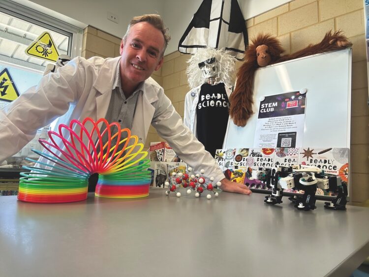Christopher Lambe was awarded the Minister’s Teacher of the Year award at the WA Education Awards in 2025.  Image: Grandis Primary School